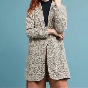 Anthropologie Leopard Knit Coat